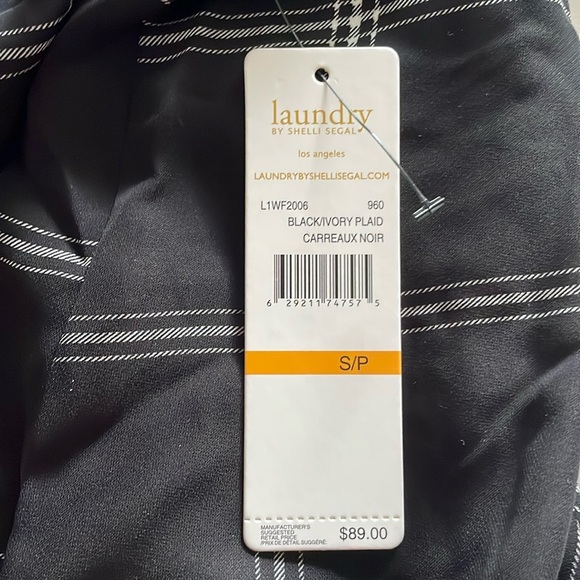 Laundry by Shelli Segal Windowpane Check Blouse sz S - Picture 6 of 9